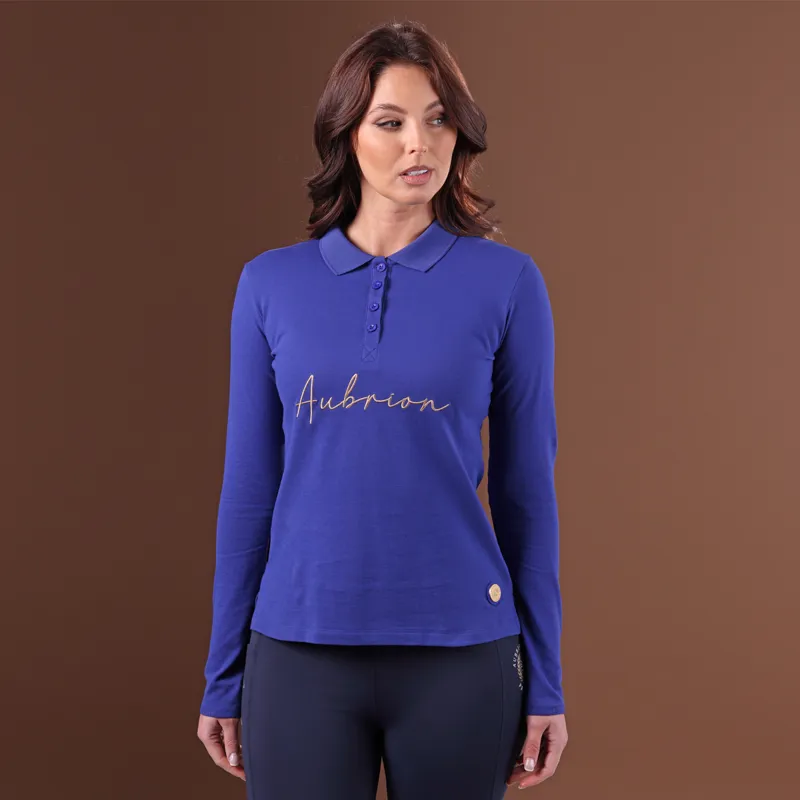 Aubrion Team Long Sleeve Polo - Blue-4